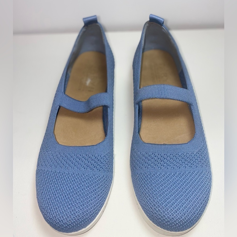 Taryn Rose Nordstrom Mary Jane Slip on Light Blue Flexible Knit Flats - Picture 2 of 6